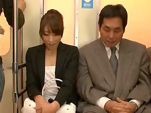 Sexy Asian Honey Rails An Old Man's Hard Man sausage In A Public Train
